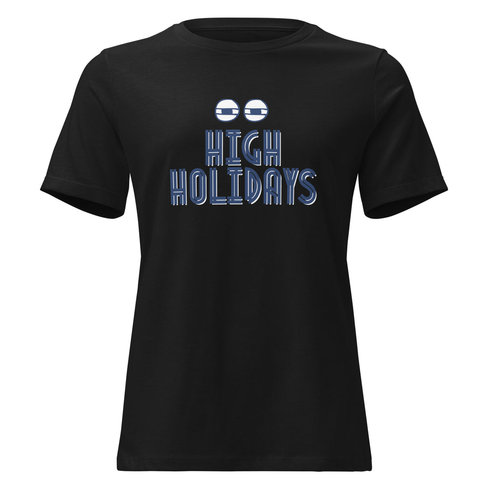High Holidays Jewish pride women's relaxed t-shirt in Black - back view