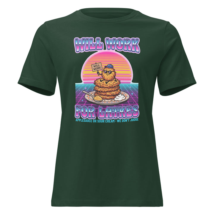 Will Work for Latkes 80s Jewish pride women&