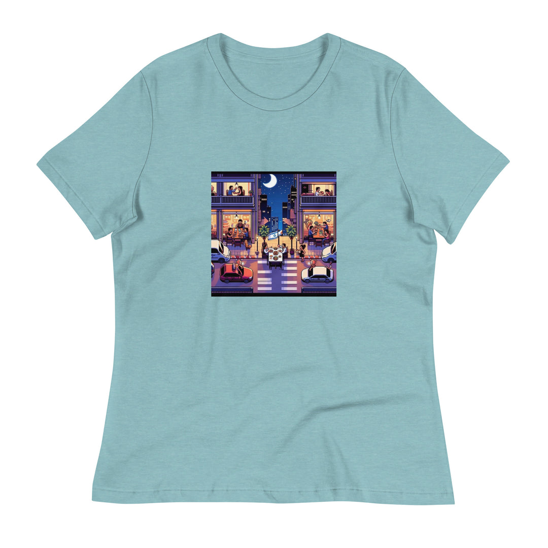 Women's Relaxed T-Shirt | TLV Nightlife 16 Bit