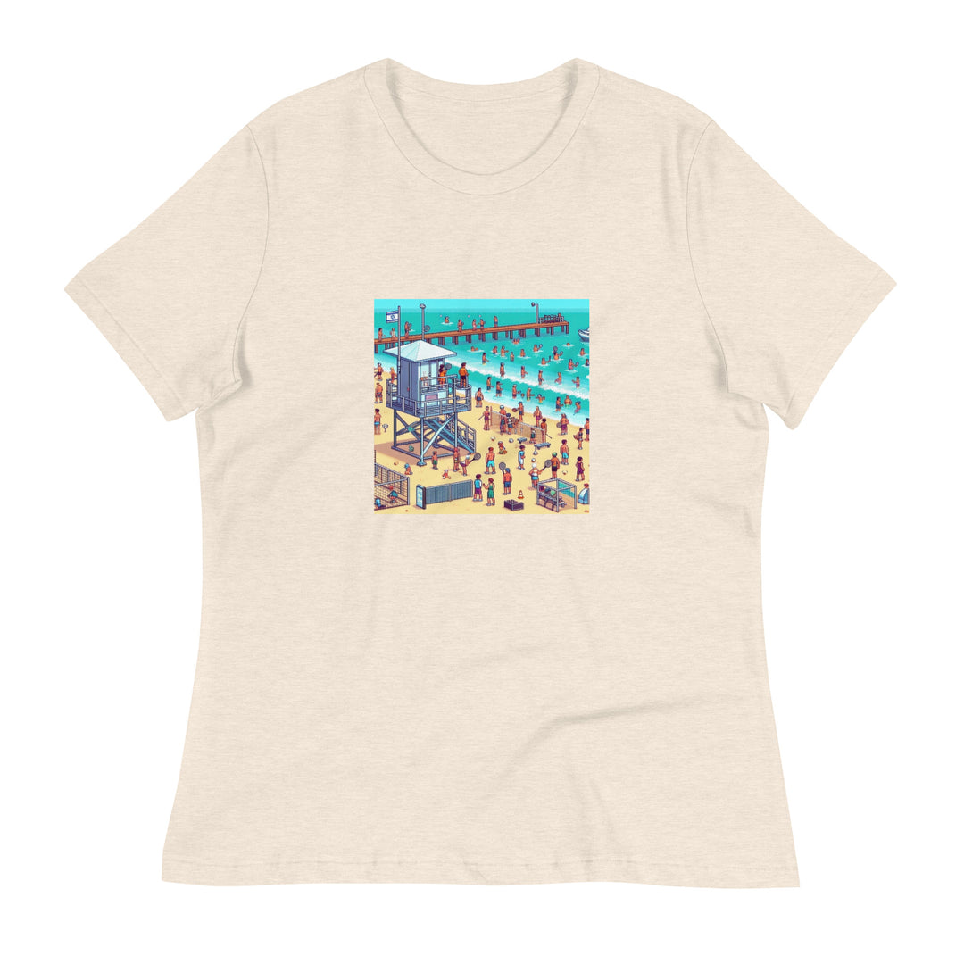Women's Relaxed T-Shirt | TLV Frishman Beach 16 Bit