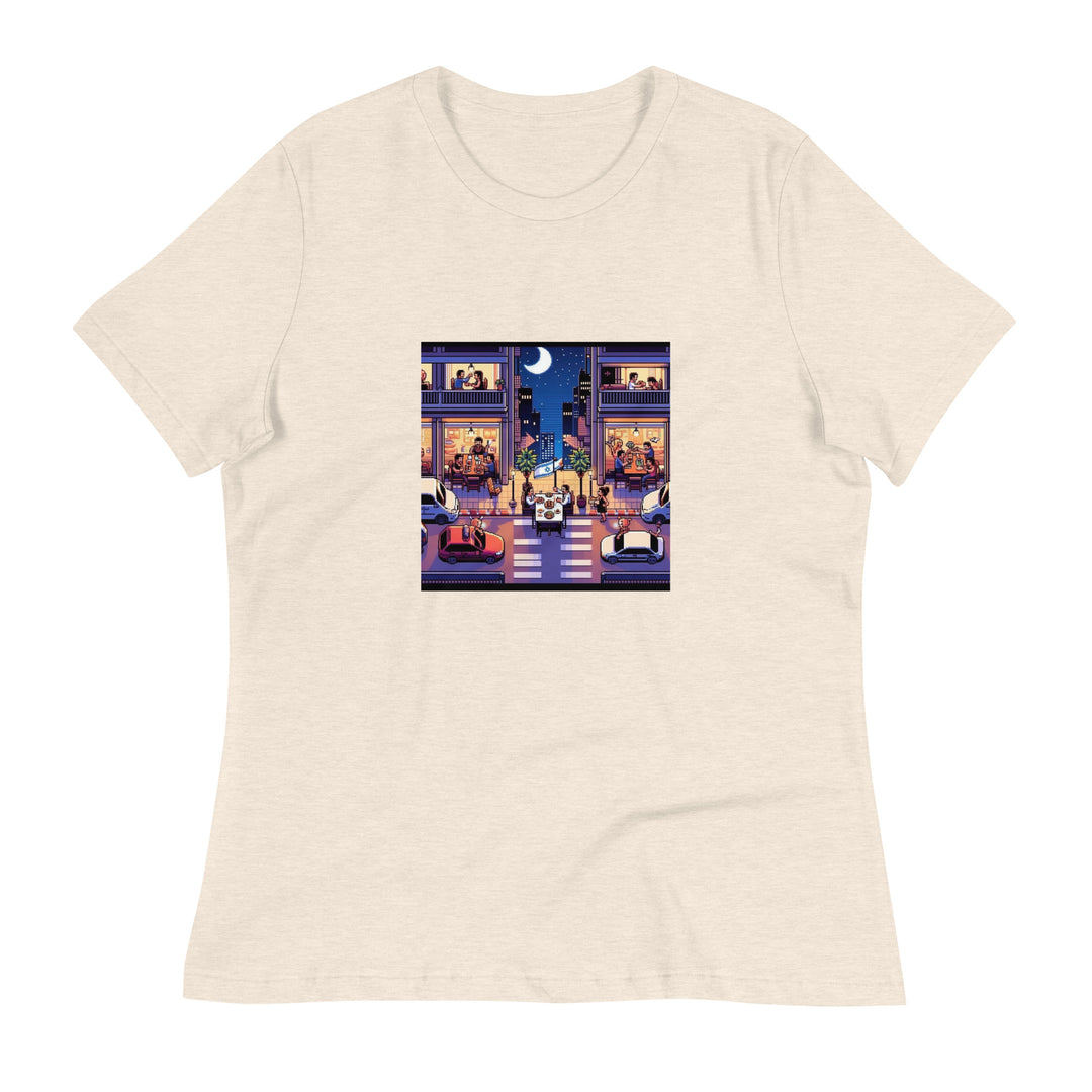 Women's Relaxed T-Shirt | TLV Nightlife 16 Bit