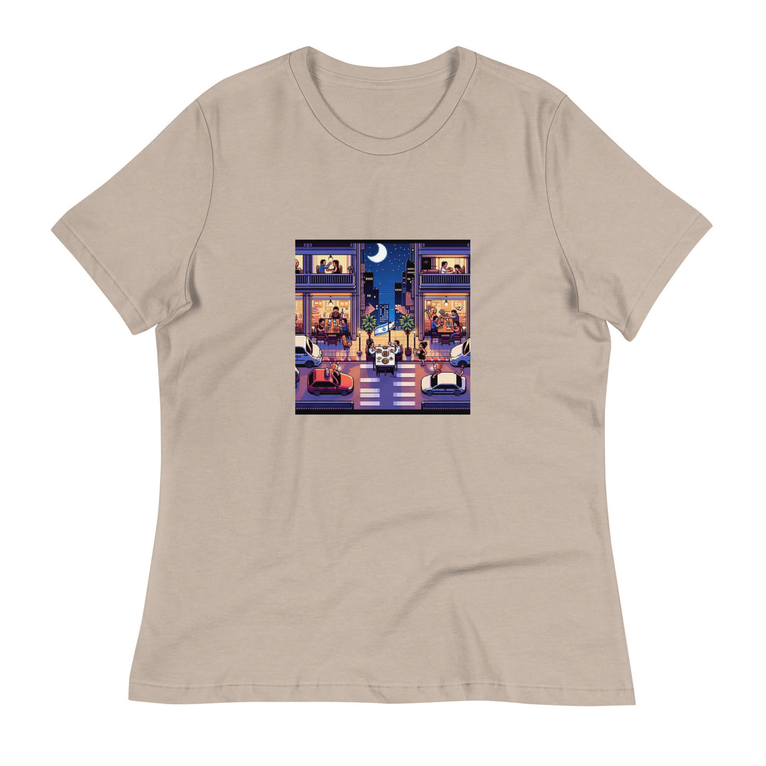 Women's Relaxed T-Shirt | TLV Nightlife 16 Bit