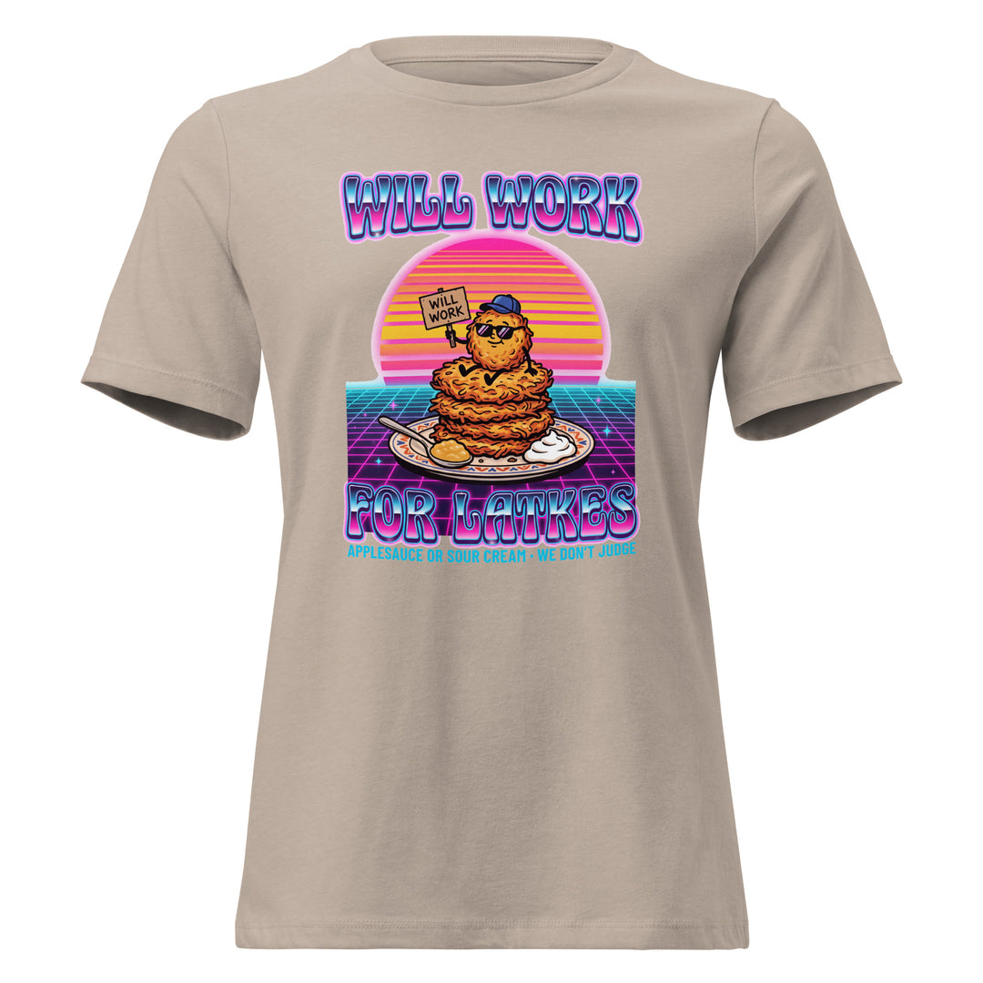 Will Work for Latkes 80s Jewish pride women&