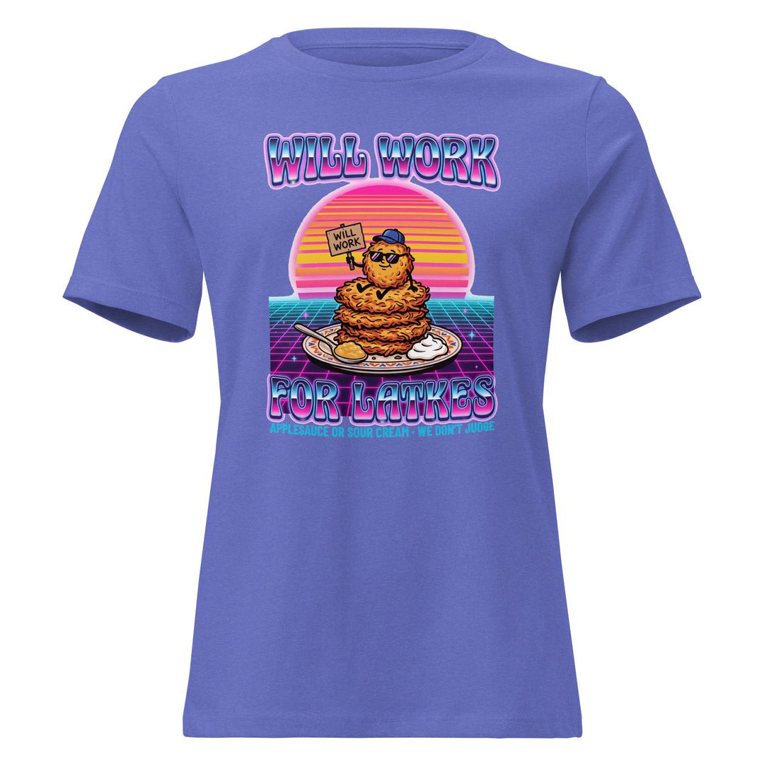 Will Work for Latkes 80s Jewish pride women&