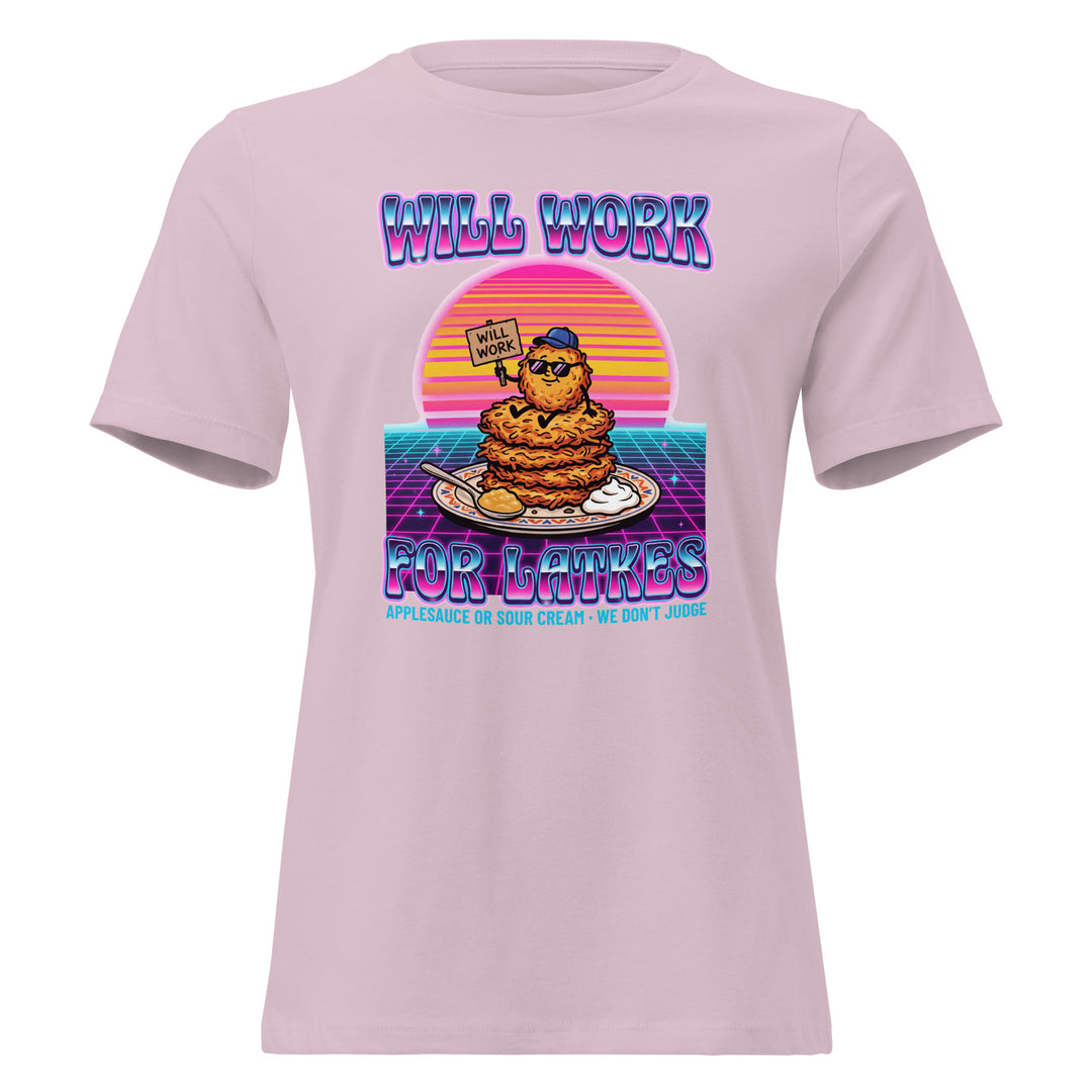 Will Work for Latkes 80s Jewish pride women&