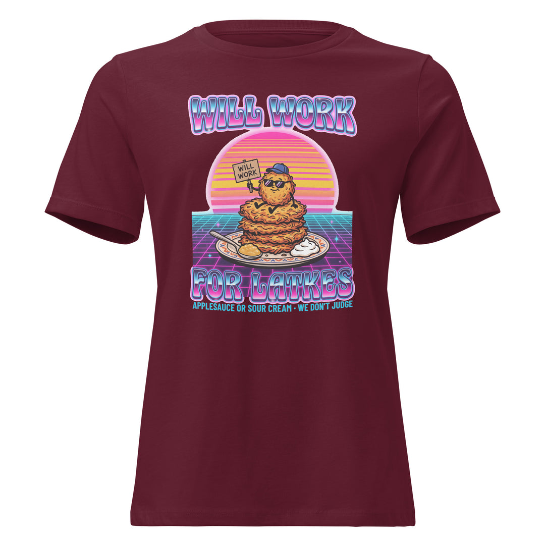 Will Work for Latkes 80s Jewish pride women&