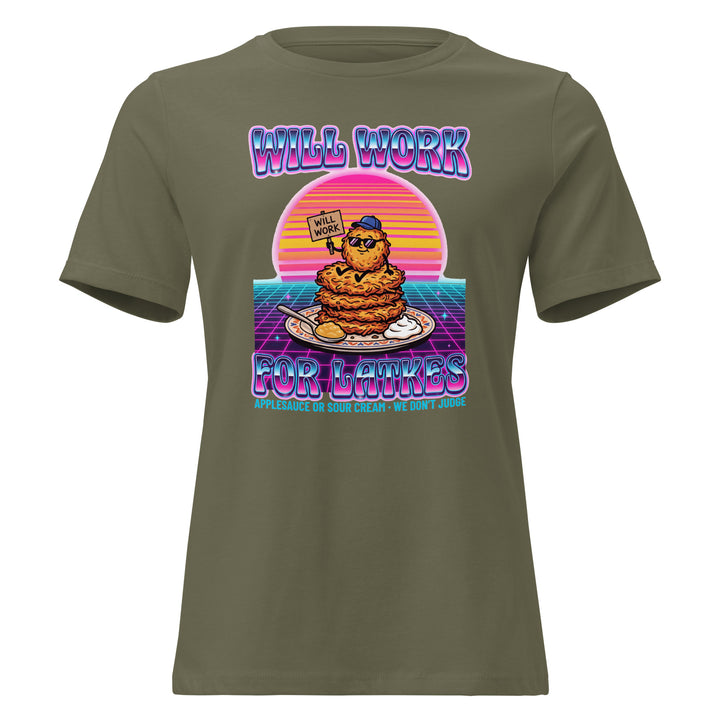 Will Work for Latkes 80s Jewish pride women&