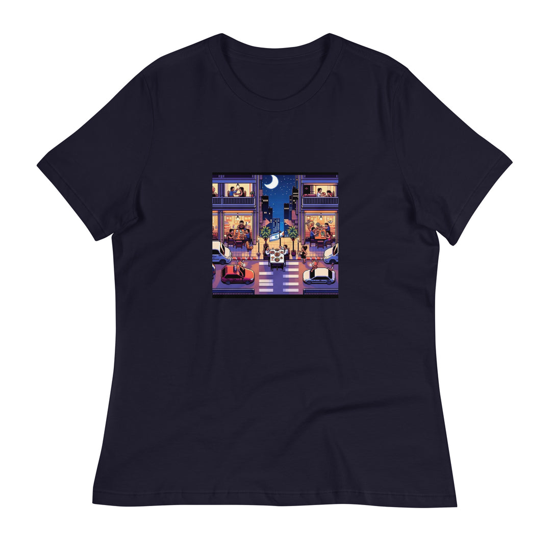 Women's Relaxed T-Shirt | TLV Nightlife 16 Bit
