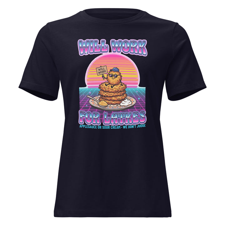 Will Work for Latkes 80s Jewish pride women&