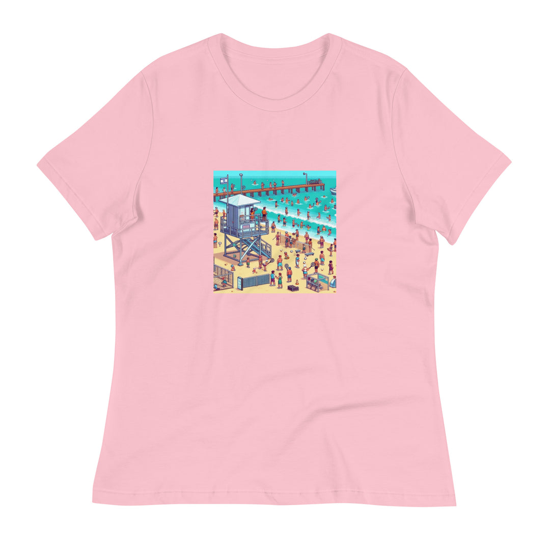 Women's Relaxed T-Shirt | TLV Frishman Beach 16 Bit