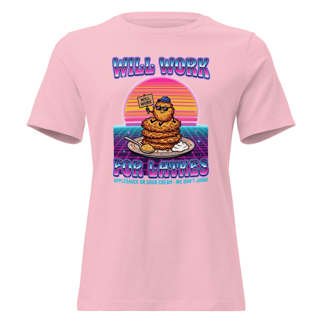 Will Work for Latkes 80s Jewish pride women&