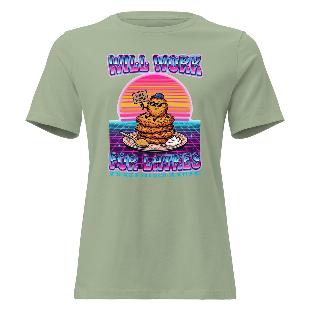 Will Work for Latkes 80s Jewish pride women&
