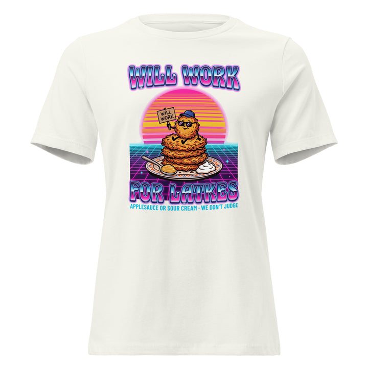 Will Work for Latkes 80s Jewish pride women&