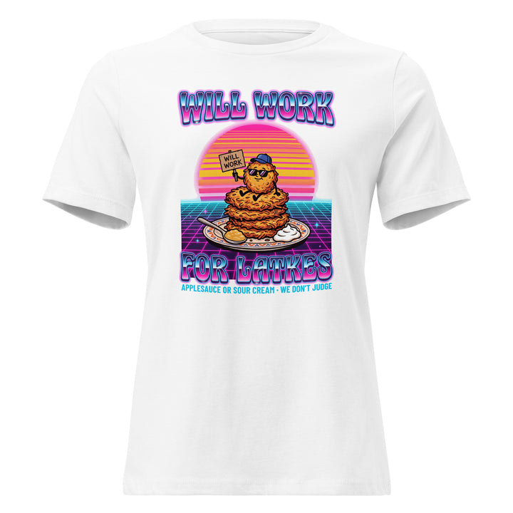 Will Work for Latkes 80s Jewish pride women&