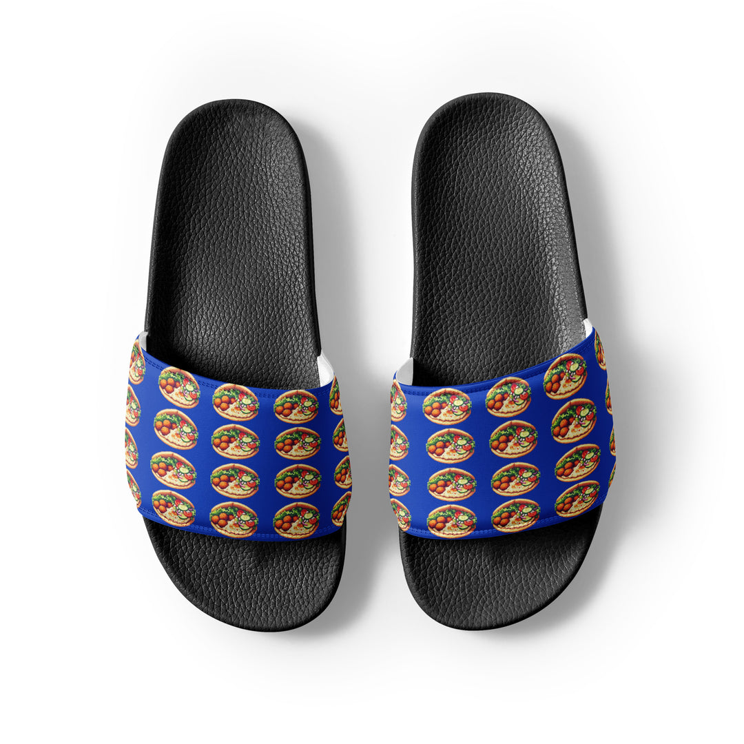 Women's Slides | Falafel Party Blue