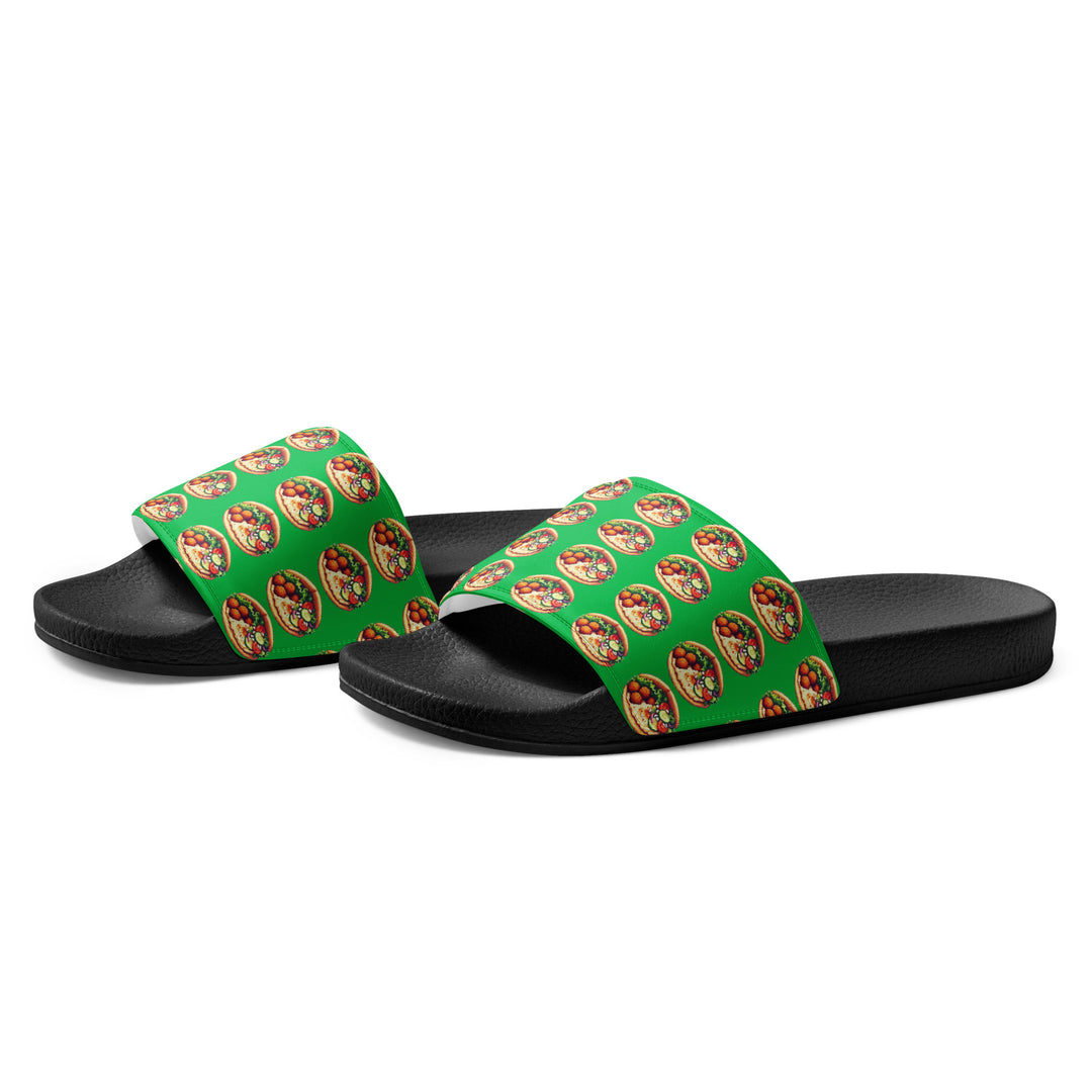 Women's Slides | Falafel Party Green