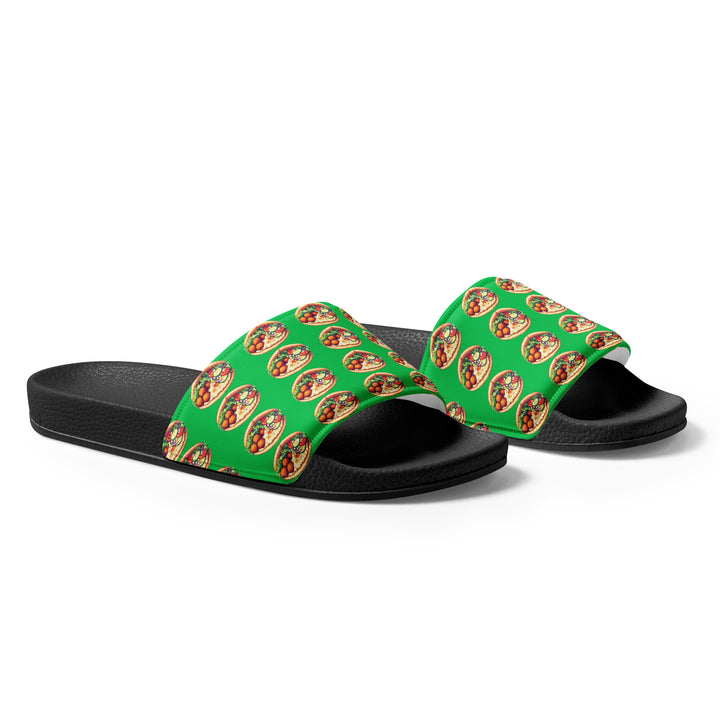 Women's Slides | Falafel Party Green