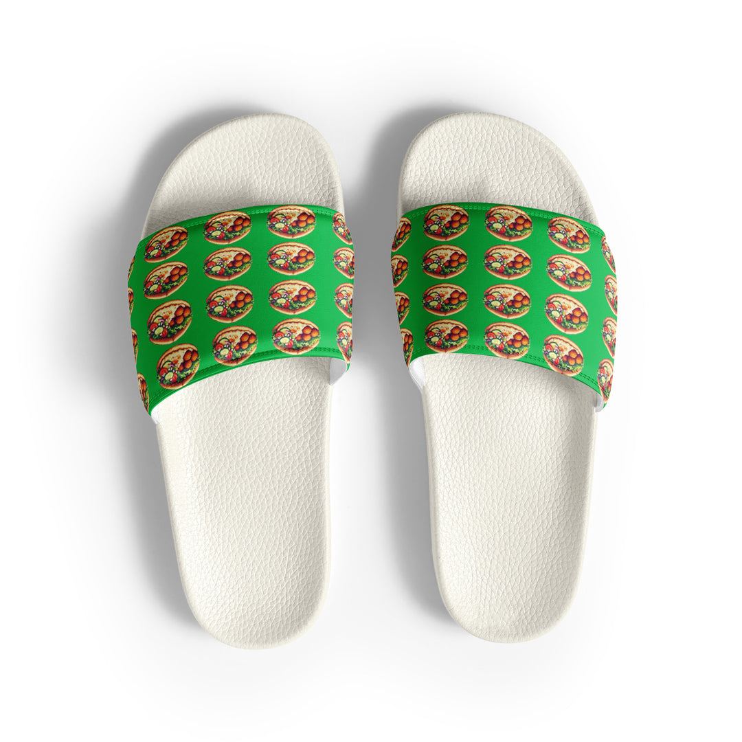 Women's Slides | Falafel Party Green