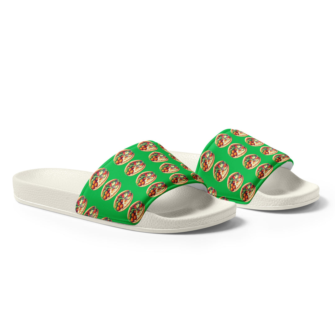 Women's Slides | Falafel Party Green