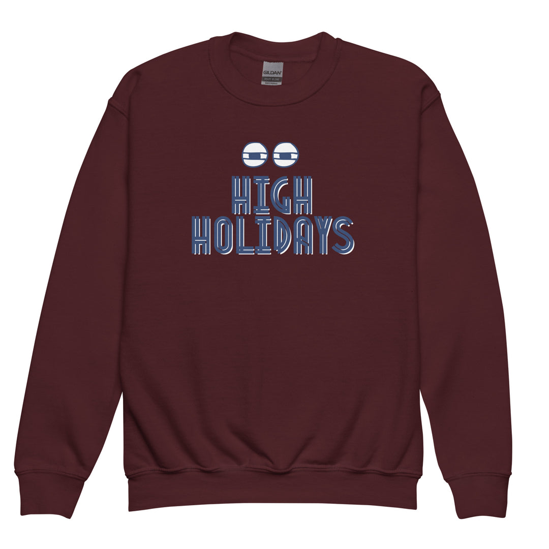 High Holidays Jewish pride kids sweatshirt in Maroon - detail view