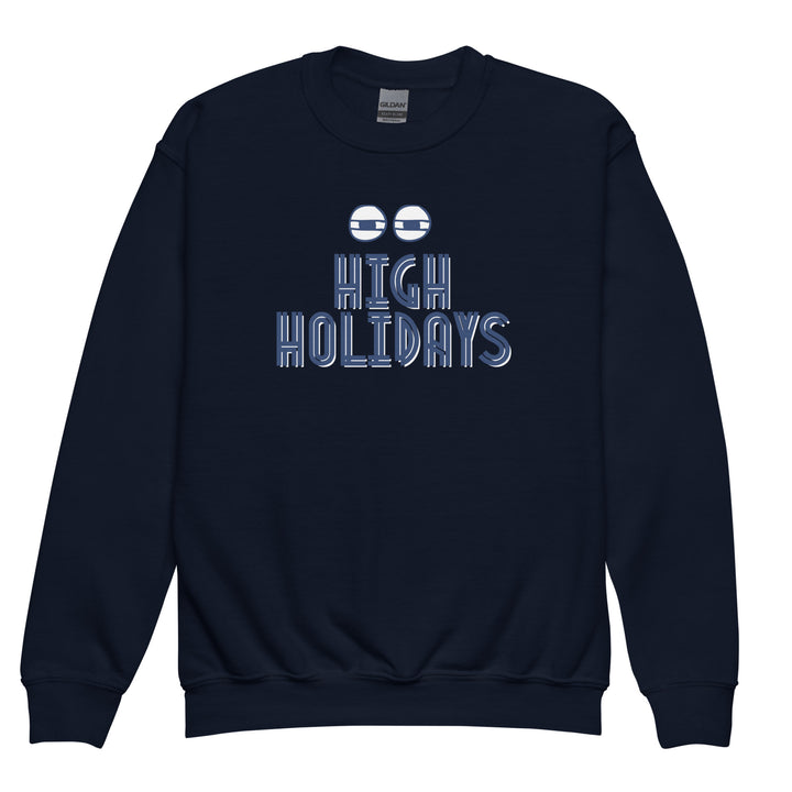 High Holidays Jewish pride kids sweatshirt in Navy - back view
