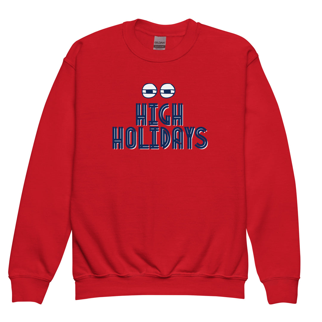 High Holidays Jewish pride kids sweatshirt in Red - close-up