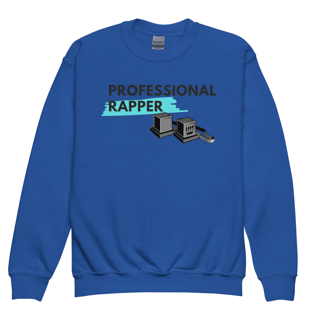 Professional Rapper Jewish pride kids sweatshirt in Royal - detail view