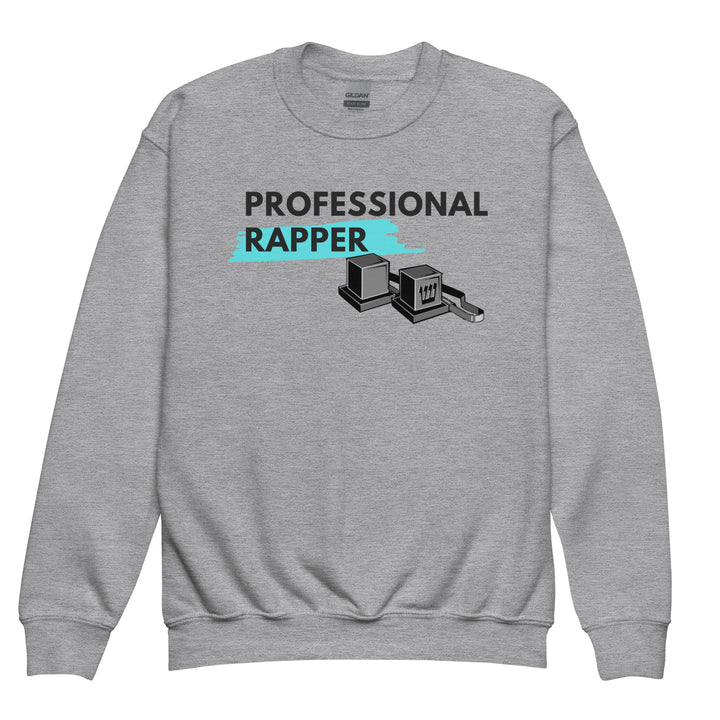 Professional Rapper Jewish pride kids sweatshirt in Sport Grey - close-up