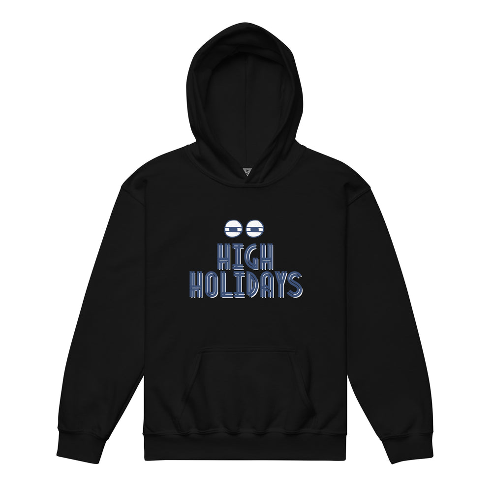 High Holidays Jewish pride kids heavy blend hoodie in Black - back view