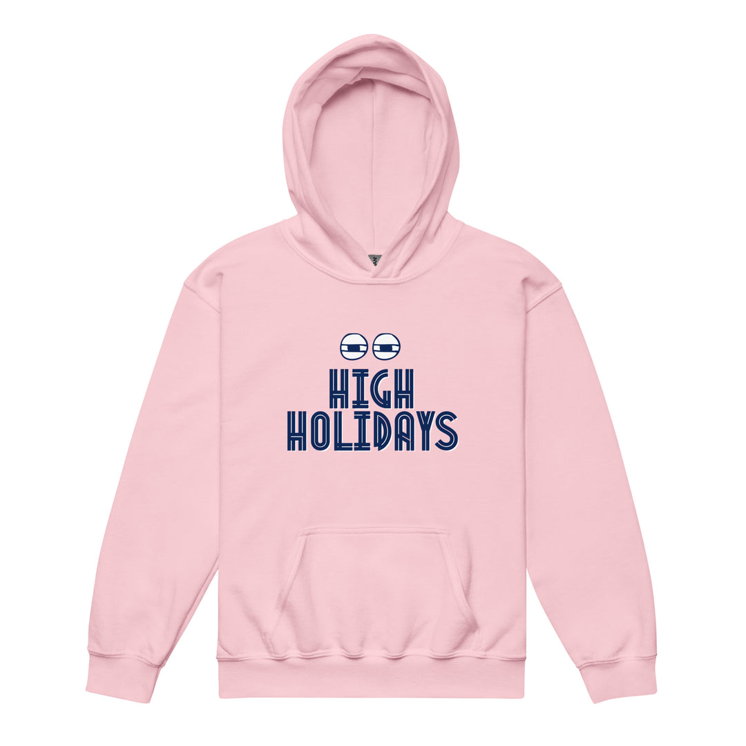 High Holidays Jewish pride kids heavy blend hoodie in Light Pink - front view