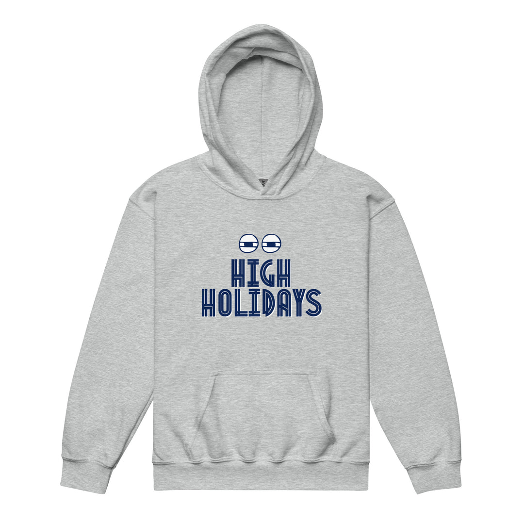 High Holidays Jewish pride kids heavy blend hoodie in Sport Grey - flat lay