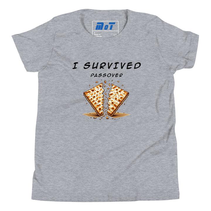 Passover Jewish pride kids short sleeve t-shirt in Athletic Heather - lifestyle shot