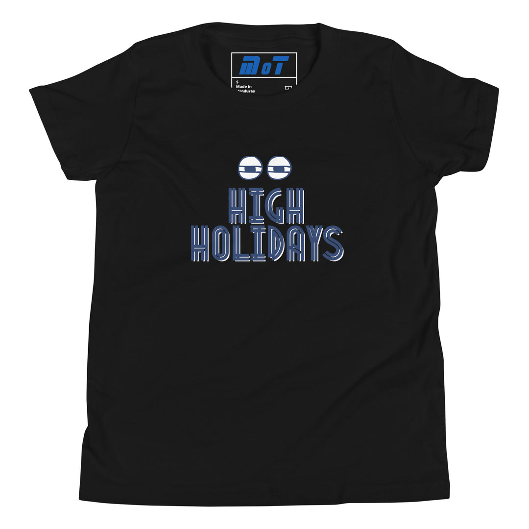 High Holidays Jewish pride kids short sleeve t-shirt in Black - back view