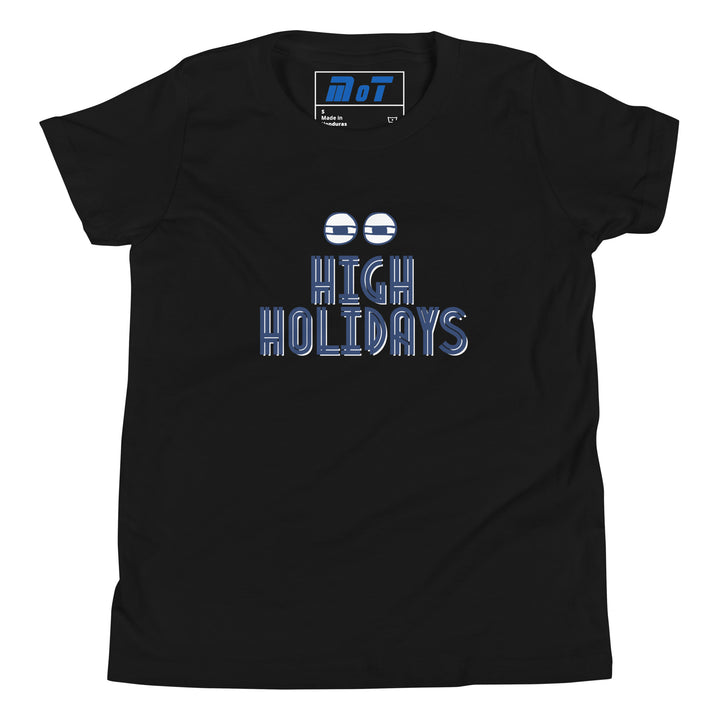 High Holidays Jewish pride kids short sleeve t-shirt in Black - back view