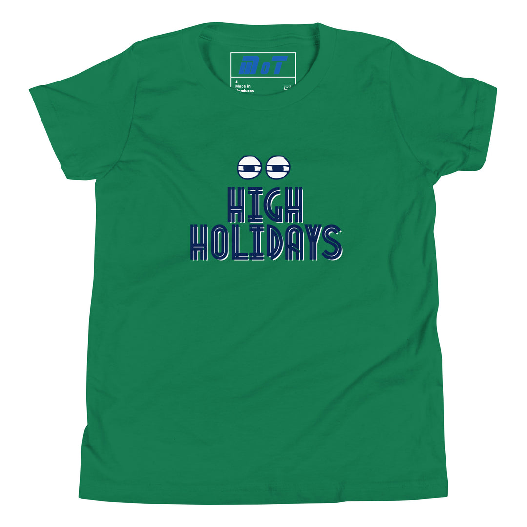 High Holidays Jewish pride kids short sleeve t-shirt in Kelly - back view