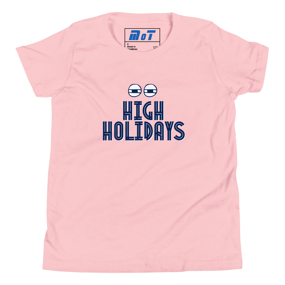 High Holidays Jewish pride kids short sleeve t-shirt in Pink - front view