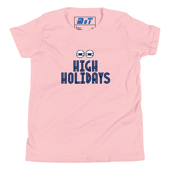 High Holidays Jewish pride kids short sleeve t-shirt in Pink - front view
