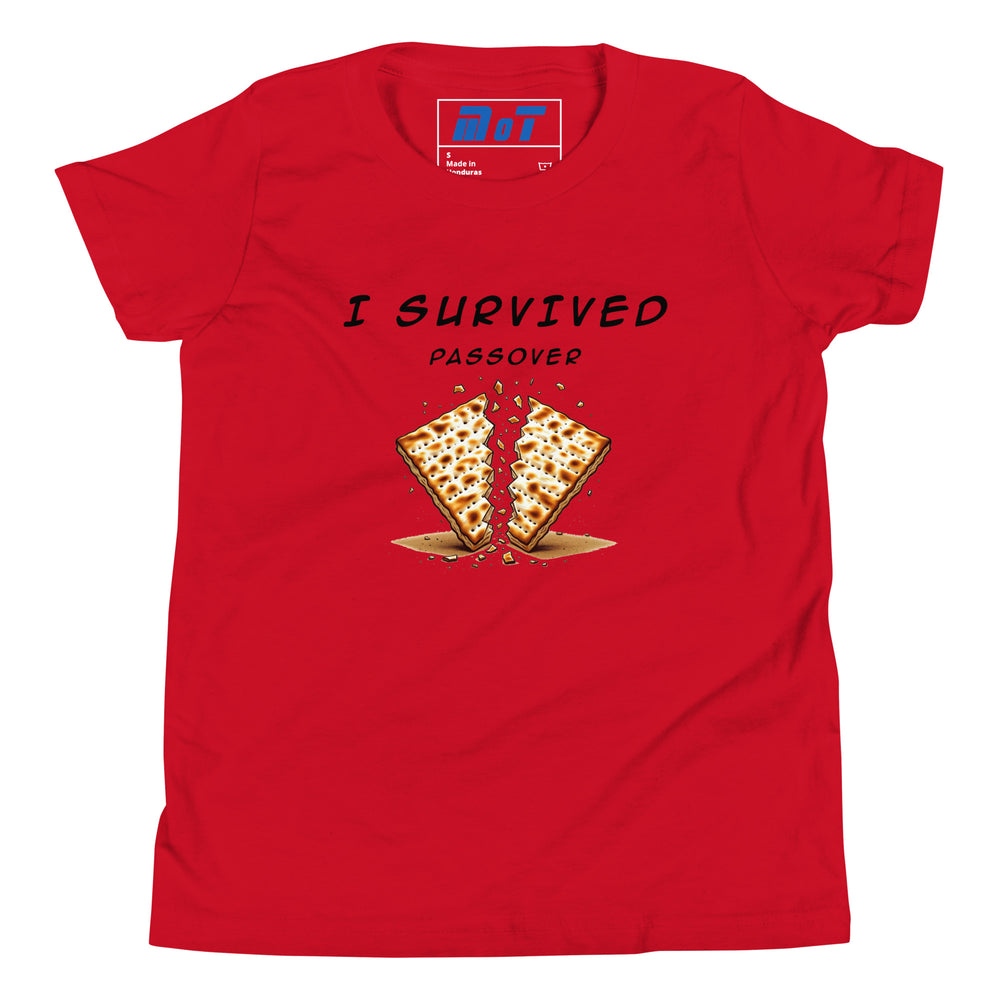 Passover Jewish pride kids short sleeve t-shirt in Red - back view