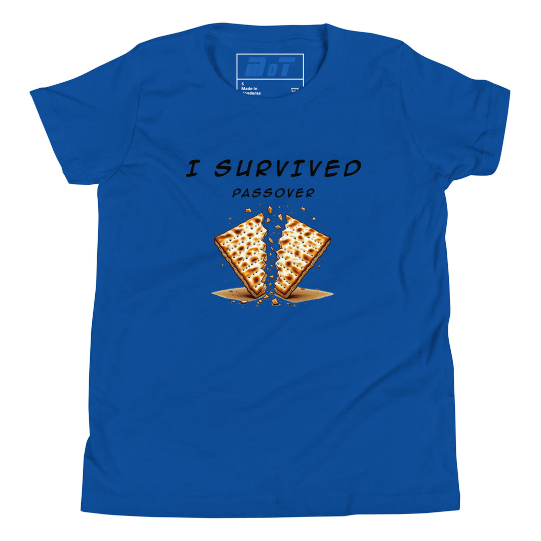 Passover Jewish pride kids short sleeve t-shirt in True Royal - detail view