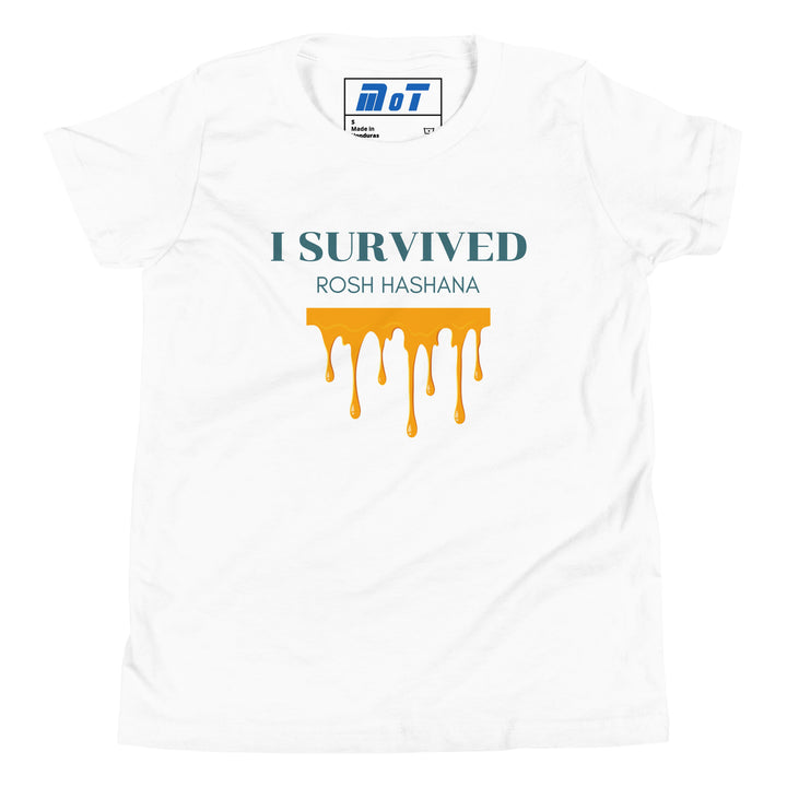 I Survived Rosh HaShana Jewish pride kids short sleeve t-shirt in White - front view